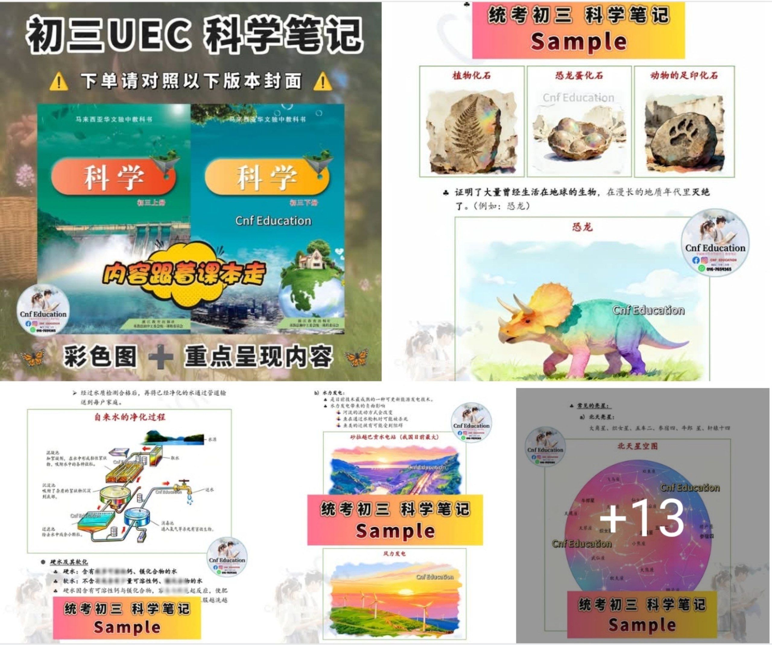 YC03 统考UEC中文版 | 初三科学笔记 (上下两册)